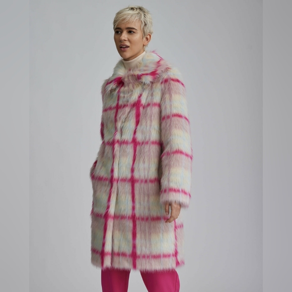 NWT NVLT Faux Fur Patterned Coat - Picture 6 of 16